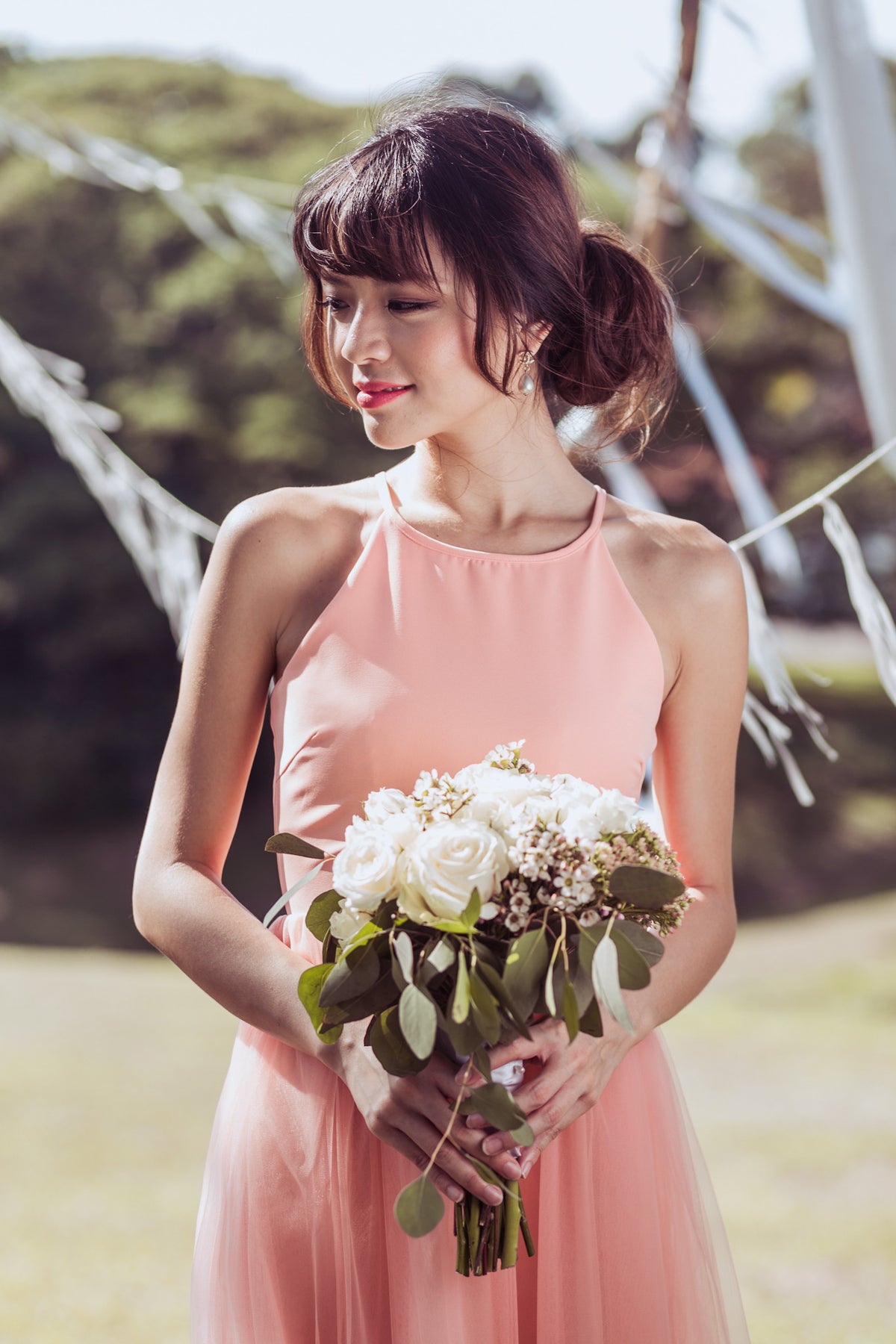 Midsummer&#39;s Night Tulle Dress In Peach Pink